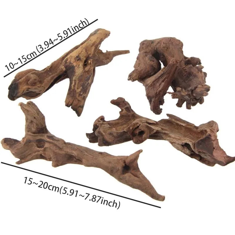1PC Natural Aquarium Sinkable Driftwood Fish Tank Decoration Wood Aquatic Plants Landscape - 15-20CM