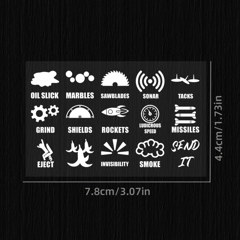 15Pcs Funny Car Switch Button Stickers - Universal Fit for AC Panel Center Console Blank Buttons, Fun Auto Decals