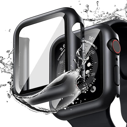 Tempered Glass+cover For Apple Watch Accessories 45mm 41mm 44mm 40mm 42mm Screen Protector Apple watch Case serie 9 4 5 6 SE 