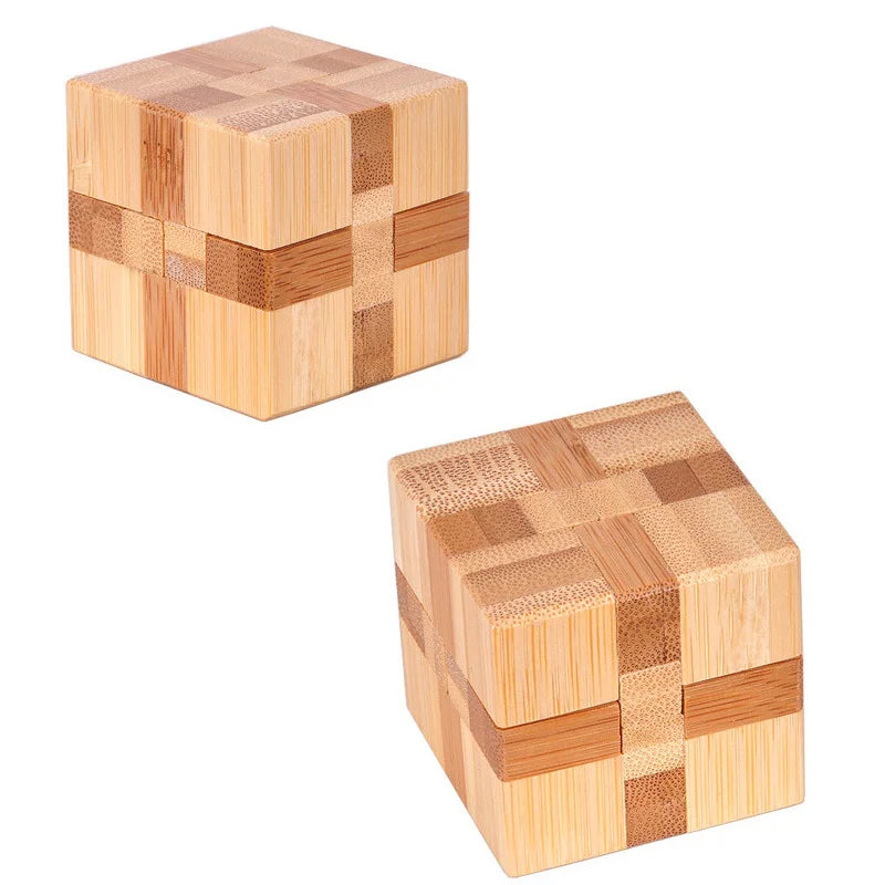 Wooden Kong Ming Lock Lu Ban Lock IQ Brain Teaser Educational Toy for Kids Children Montessori 3D Puzzles Game Unlock Toys Ad