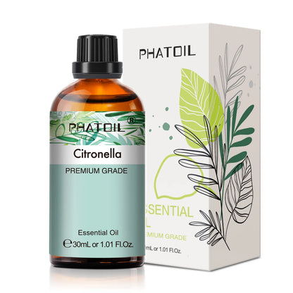 PHATOIL 1PCS Aromatherapy Essential Oil 30ml Lemon Eucalyptus Lavender Bergamot Jasmine Juniper Rose Vanilla Aroma Essential 