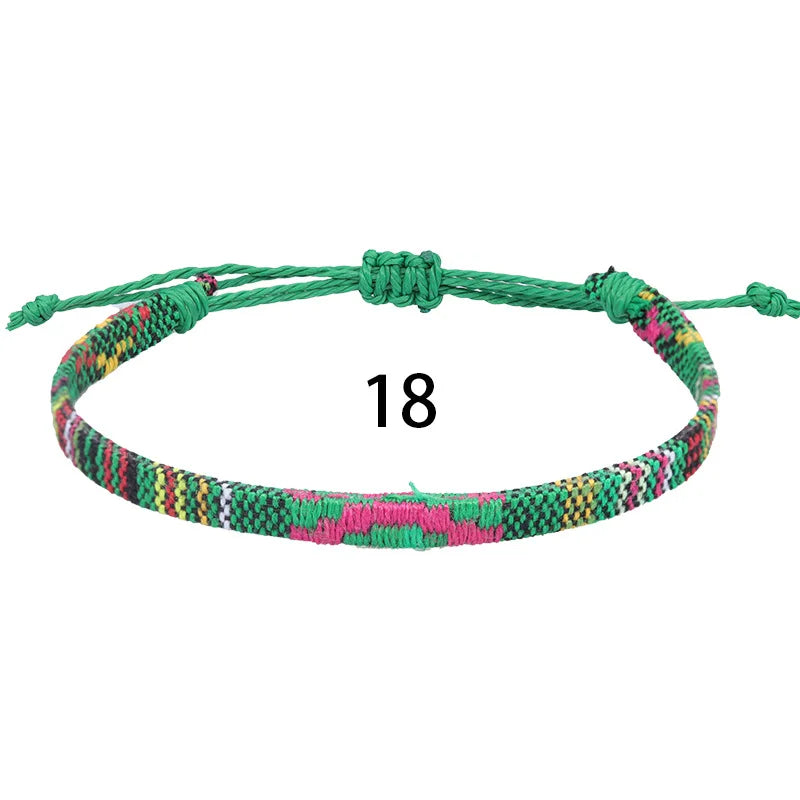 Anklets For Women Woven Fabric Foot Leg Bracelet Men Handmade Rope Braid Knot Beach Barefoot Weave Ethnic Boho Adjustable Cha