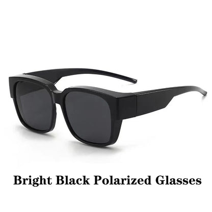 New Fashion Polarized Sunglasses Cover Over Myopia Prescription Glasses Portable Men Women Vintage Fishing Driving Eyewear - 