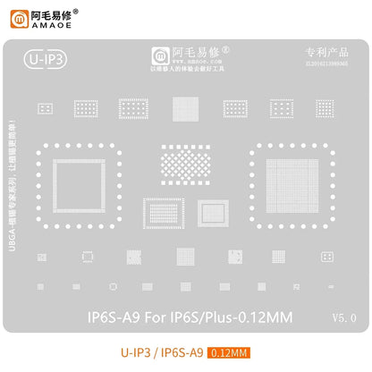 Amaoe BGA Reballing Stencil Template For iPhone 17 16 15 14 13 12 11 Pro Max XSMax 8 7P 7 6 A18 Tin Planting Soldering Net to