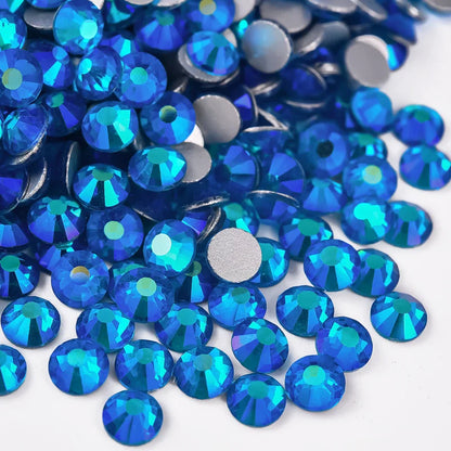 Billow Blue Series Non Hotfix Rhinestones SS6-SS30 Nail Charm Art Flatback Crystals Super Glitter Glass Strass for DIY Craft 
