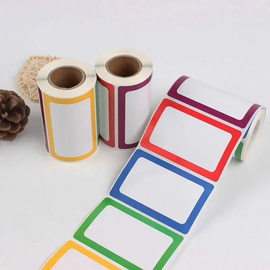 250pcs Waterproof Blank Self Adhesive Assorted Stickers Removable Label Stickers Name Tag Bottle File Document School Supplie