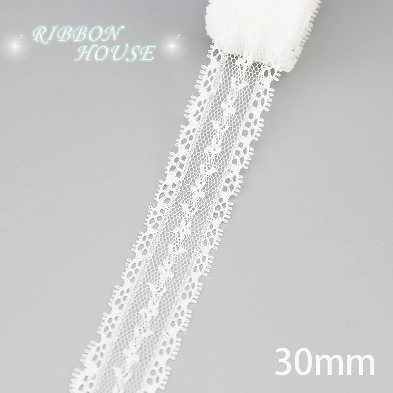 (5 yards/roll) white Lace fabric Webbing Decoration Lovely gift packing polyester Material - 25