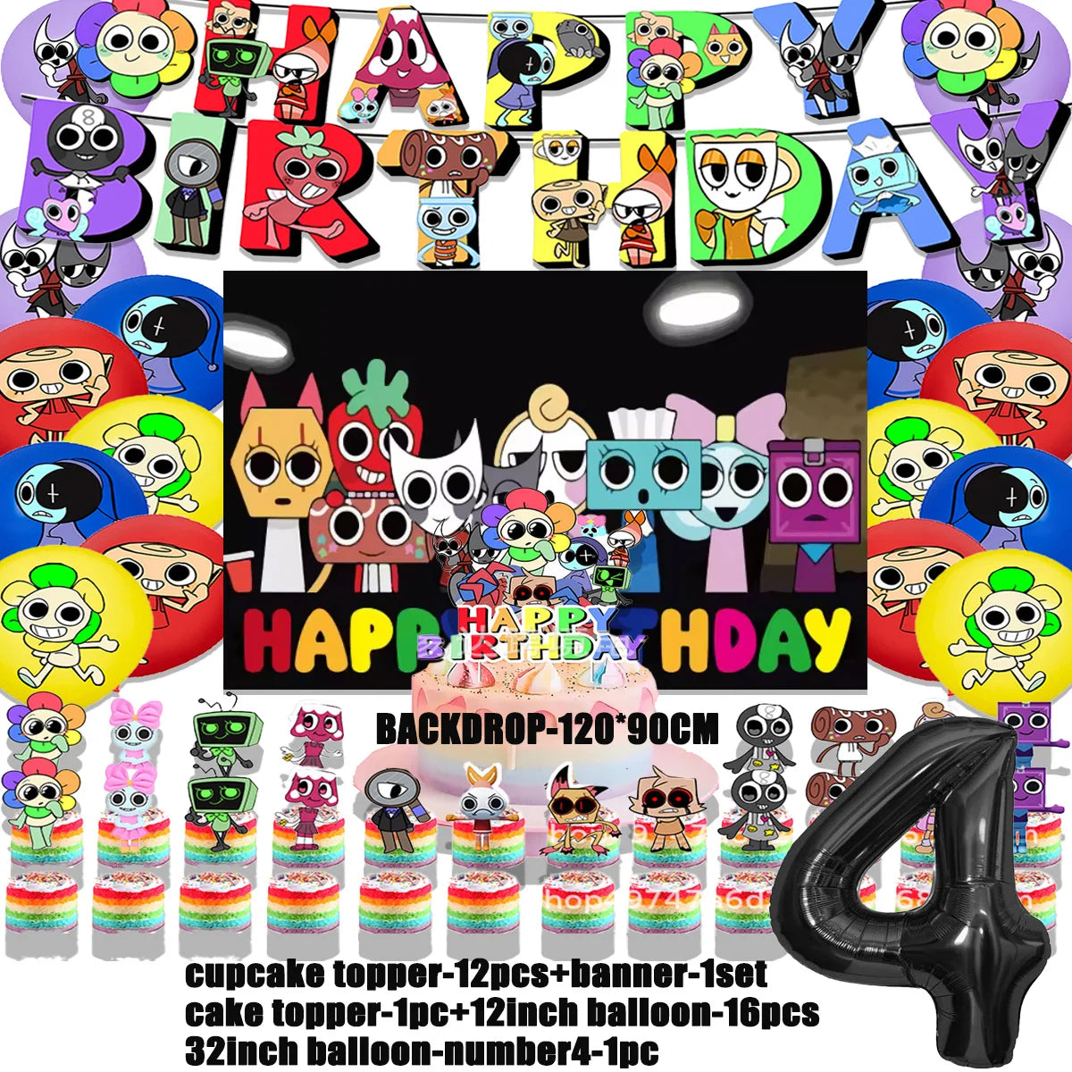 Dandys World Theme Birthday Party Decoration Disposable Tableware Dandy Balloon Napkin Backdrop For Baby Shower Kid Gift Supp