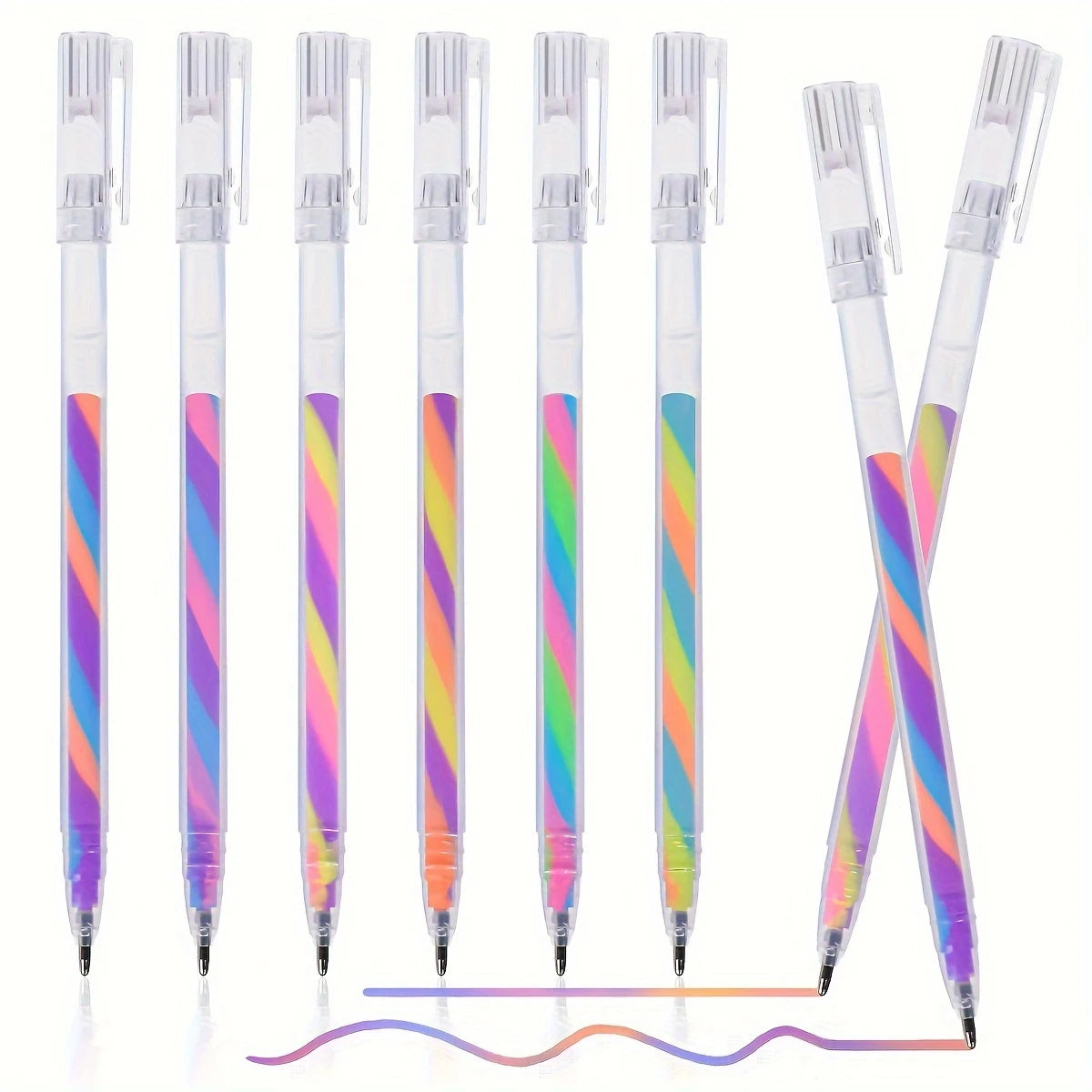 6pcs Glitter Gel Highlighter Pens Set - 1.2mm Vibrant Colors, Smooth Writing, Perfect for Journals, DIY Crafts, Greeting Card