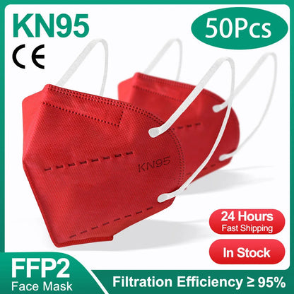 10-200Pcs FFP2 Masks kn95 Mascarillas KN95 Face Mask Filter 5Layers mascarillas quirurgicas homologadas Reusable Black FFP2 M