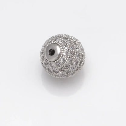 Beads for Jewelry Making Gold Silver Color Accessories Paved Zircon Spacer Bead String Beaded Diy Necklace Bracelet Chain Cha