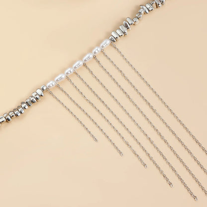 LATS Versatile Beaded Tassels Necklace Adjustable Length Neckchain for Party Wear Fashion Jewelry Accessories Gift