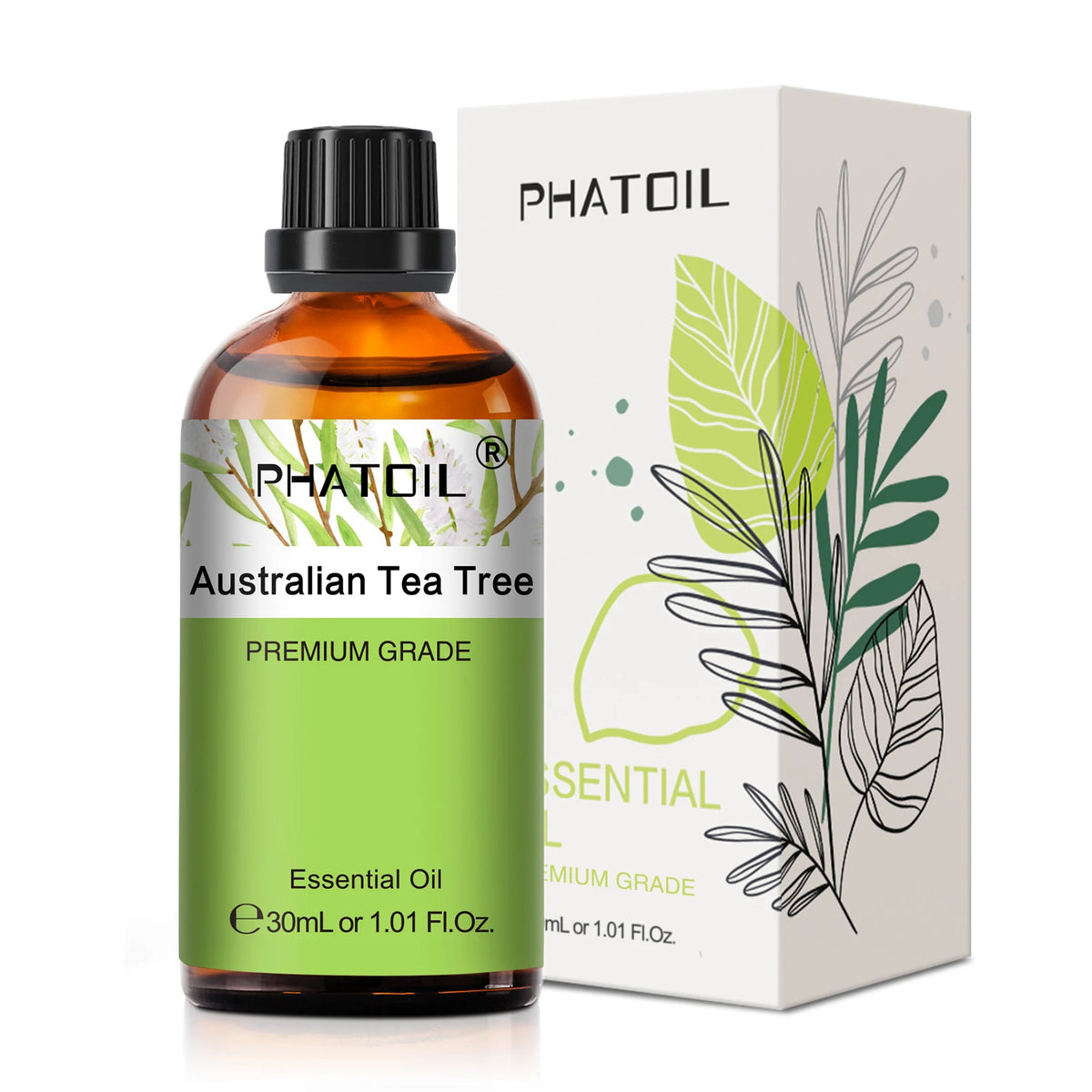 PHATOIL 1PCS Aromatherapy Essential Oil 30ml Lemon Eucalyptus Lavender Bergamot Jasmine Juniper Rose Vanilla Aroma Essential 