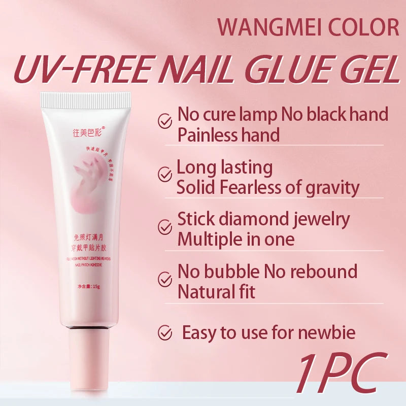 PERFECT COLOR,15ml,nail glue,nail stuff,press on nails,nail art,Quick Drying, Semi Solid, Long Lasting, No UV Light Needed - 
