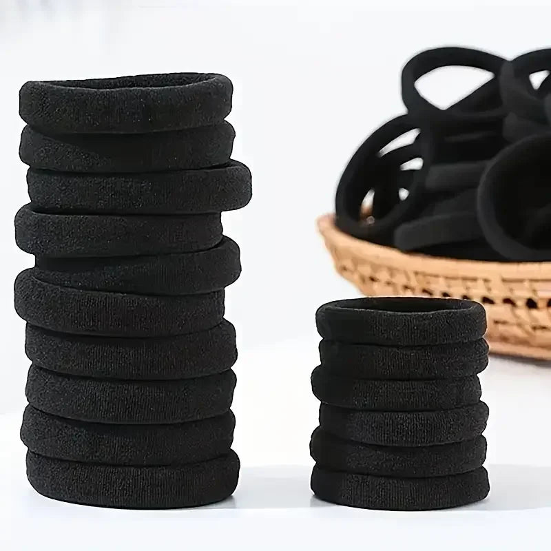 High Elastic Hair Bands for Women Girls Black Basic Hair Tie Headband Simple Ponytail Holder Headwear Hair Accessories
