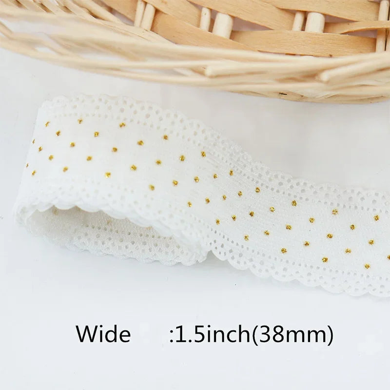 5 Yards Lace Corduroy Ribbons Sewing Crafts Hair Bow Making Gift Wrapping Accessories Christmas Ribbon Decoration - 1