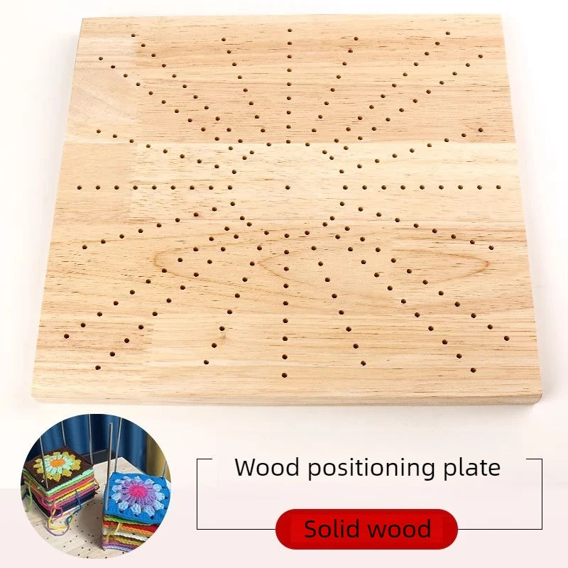Wooden Crochet Blocking Board with Grid and Pins for Knitting Granny Squares Projects DIY Craft Gift for Beginners Adults