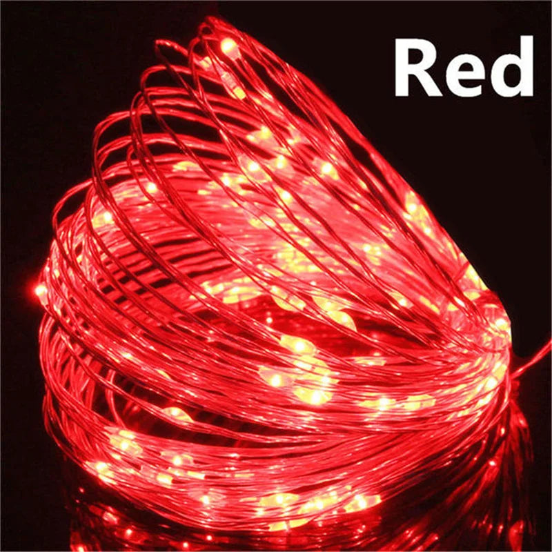 USB Led Fairy Lights Copper Wire String 20M 200LED Holiday Outdoor Lamp Garland For Christmas Tree Wedding Party Decoration -
