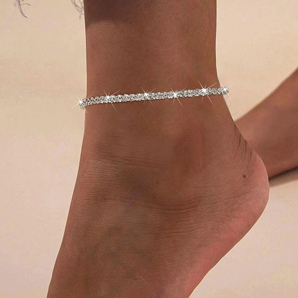Stainless Steel Anklets Simple and exquisite Elegant chain design Fashion Anklets For Women Jewelry Party Gift Recommendation