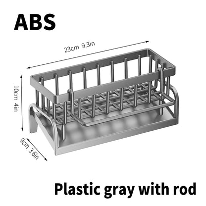 Kitchen stainless steel shelf, sponge drain rack, sink drainage rack, dishwashing supplies, dishcloth storage, drainage rack 