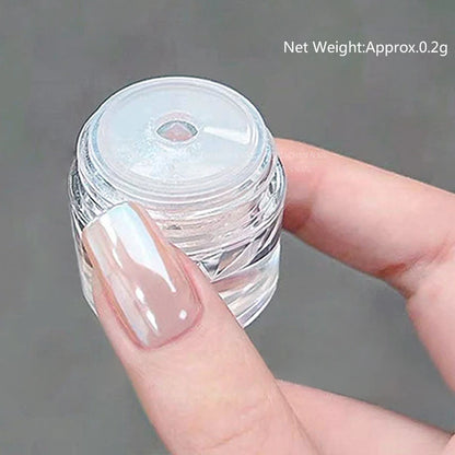 NICOLE DIARY Aurora Nail Powder Pigment Pearl Metallic Rubbing Dust Chameleon Effect Nail Art Glitter Manicure Decoration