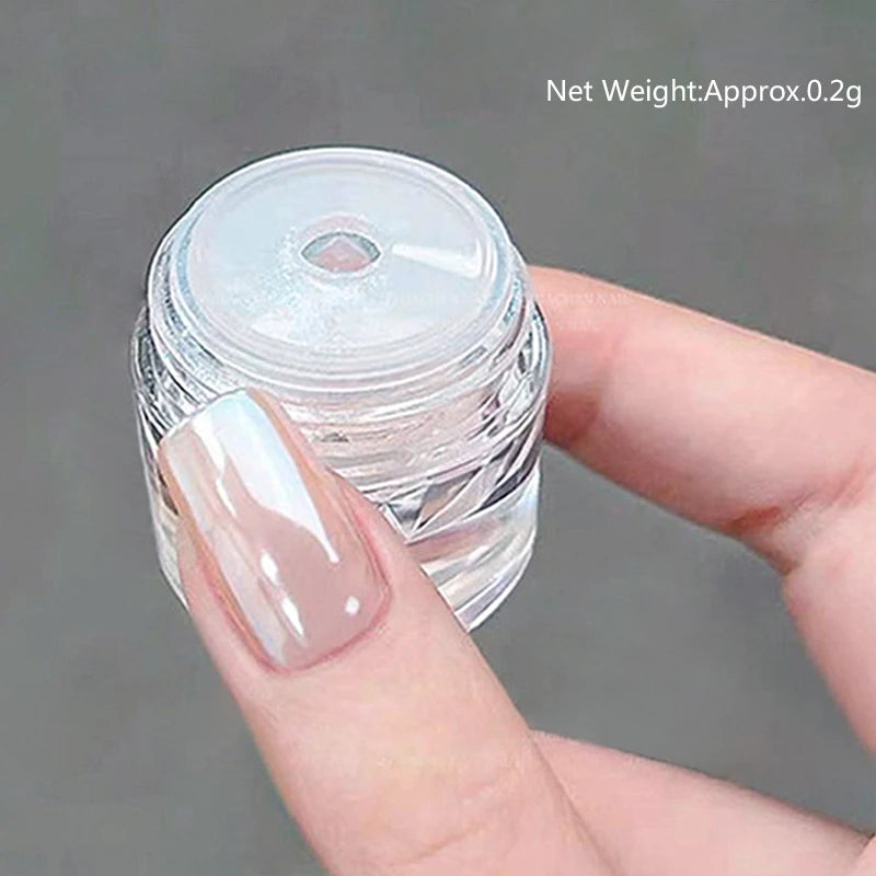 NICOLE DIARY Aurora Nail Powder Pigment Pearl Metallic Rubbing Dust Chameleon Effect Nail Art Glitter Manicure Decoration - M