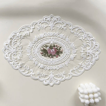Vintage Lace Coaster Table Cloth Lace Tablecloth Embroidery Placemat Cabinet Furniture Decoration Background Photo Props