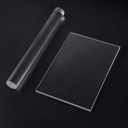 Acrylic Clay Roller with Acrylic Sheet Acrylic Round Clay Non-Stick Rollers for Shaping and Sculpting, Polymer Clay Craft Too