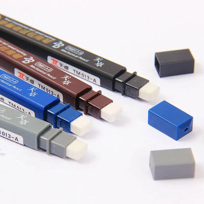 2B Mechanical Pencil Set, Including 1 Pencil and 6 Lead Pieces, Black Lead, No-Sharpening Lead (Color Random).