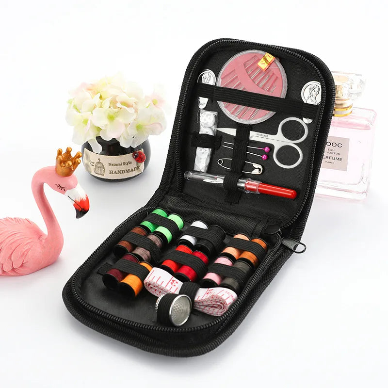Sewing Kit Complete Set with Threads Needles Scissors Tape Measure Buttons and More for DIY Handcraft Projects Home and Trave