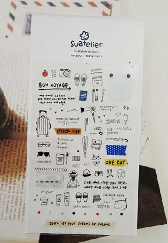 Korean Suatelier Stickers Cute Home Style Scrapbooking DIY Junk Journal Diary Stationery Deco Sticker Handiwork Craft Supplie