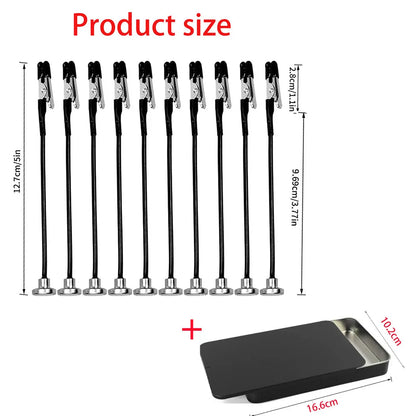 Rafford 12Pcs Bendable Model Painting Alligator Clip Sticks Rubber Tips + Metal Magnetic Base - for Airbrush, Hobby Model Par