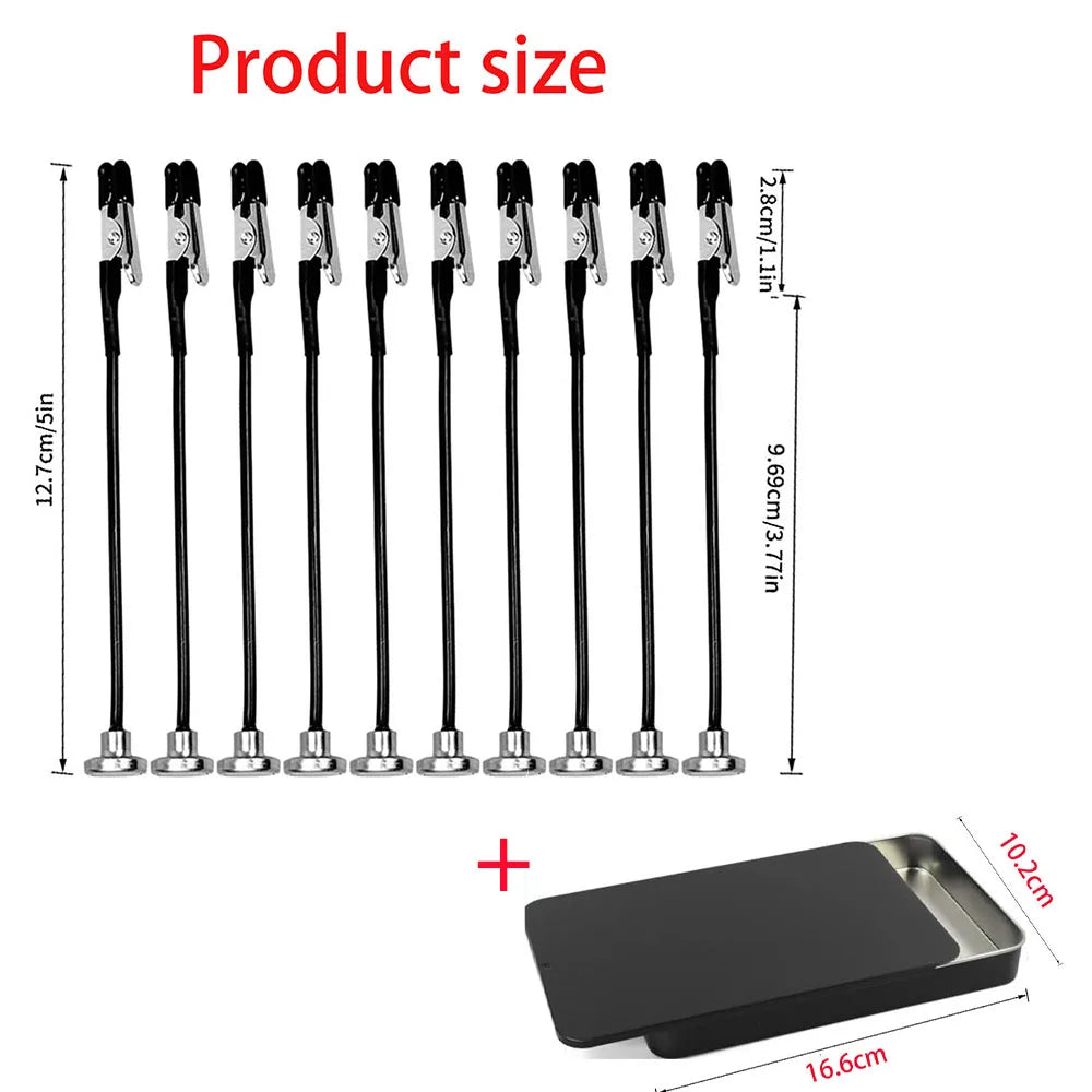 Rafford 12Pcs Bendable Model Painting Alligator Clip Sticks Rubber Tips + Metal Magnetic Base - for Airbrush, Hobby Model Par