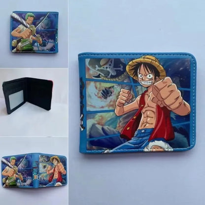 Anime One Piece Monkey D Luffy Roronoa Zoro Stylish and Simple Foldable Wallet Student Coin Purse Cute Things for Girls