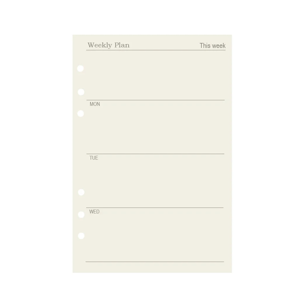 45 Pieces A5 A6 A7 6ring Loose Leaf Notebook Refill Binder Inner Page Budget Weekly Monthly To Do Line Dot Grid Paper Station
