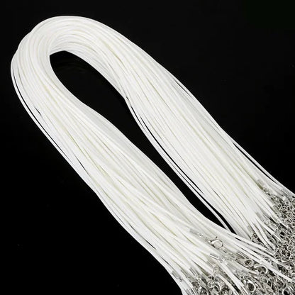 10Pcs/lot 1.5mm 2mm Adjustable Leather Cord Waxed Thread Rope Necklace Extender Chain Lobster Clasp DIY Jewelry Making Findin