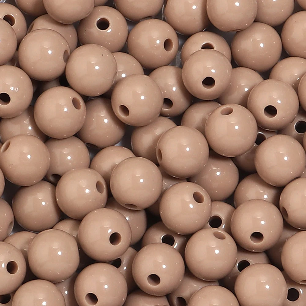 10-100Pcs/Lot 6-20mm Solid Color Round Acrylic Beads Loose Spacer Beads For DIY Keychains Decoration Handmade Crafts Accessor