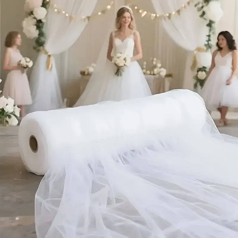 Tulle Fabric DIY Decor Wedding Accessorie XMS Party Event Sheer Mesh Fabric Elegant Material Table Runner Chair Bows Backdrop