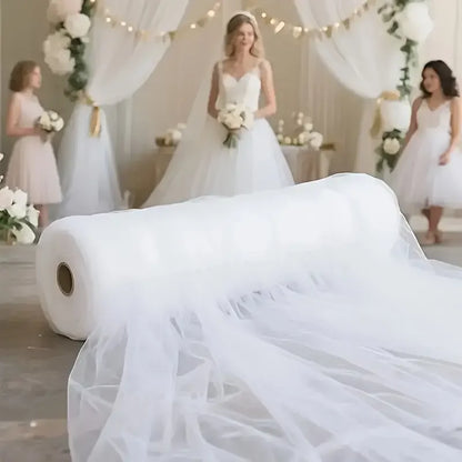 Tulle Fabric DIY Decor Wedding Accessorie XMS Party Event Sheer Mesh Fabric Elegant Material Table Runner Chair Bows Backdrop