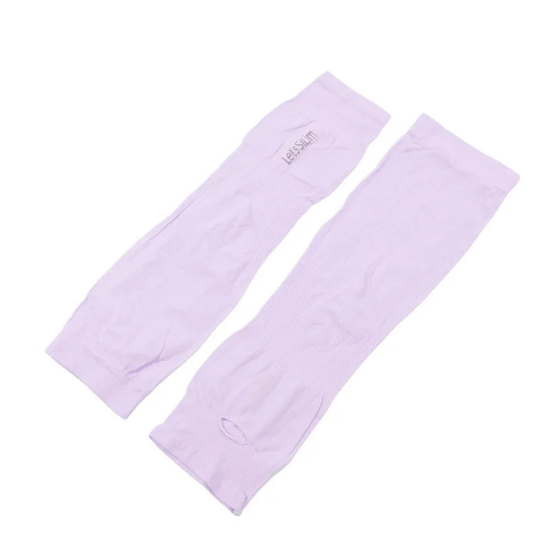 1Pair Ice Silk Sleeve Sunscreen Cuff Arm Sleeves Uv Sun Protect Anti-Slip Summer Men Women Gloves Outdoor Riding Arm Cover - 