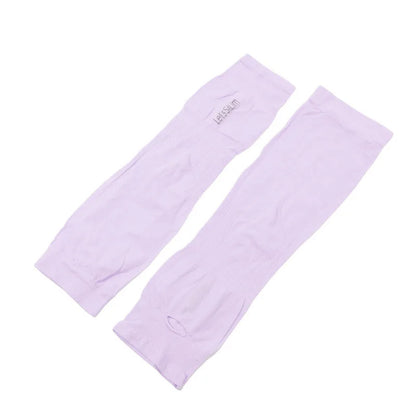1Pair Ice Silk Sleeve Sunscreen Cuff Arm Sleeves Uv Sun Protect Anti-Slip Summer Men Women Gloves Outdoor Riding Arm Cover - 