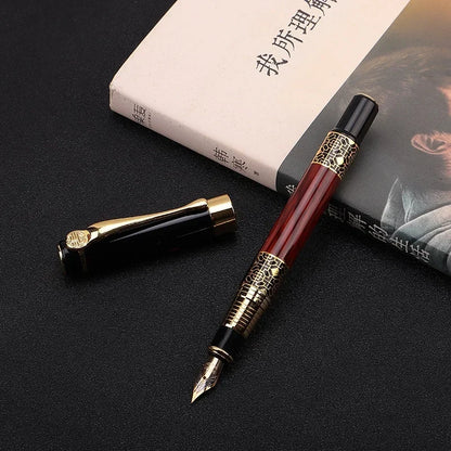 Retro Metal Fountain Pen F Nib Classic Design with Converter For Business Writing Office School Supplies Stationery