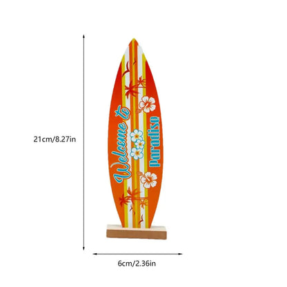Surfboard Ornaments Sea Surfboard Summer Beach Ocean Theme Decorative Board Desktop Ornaments Wooden Crafts Holiday Decor - C