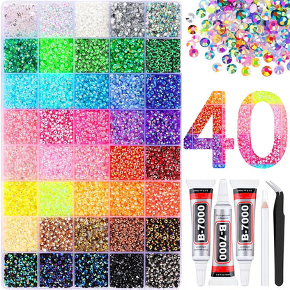 Resin Jelly Rhinestones Bedazzling Kit Flatback Crystals Flatback Gems for Diamond Art Diamond Art Kits for Adults - 40 Color