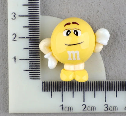 20pcs/lot Kawaii Funny M Beans Flatback Resin Cabochon Scrapbooking Crafts Fit Phone Deco Parts DIY Hair Bows Accessories - 1