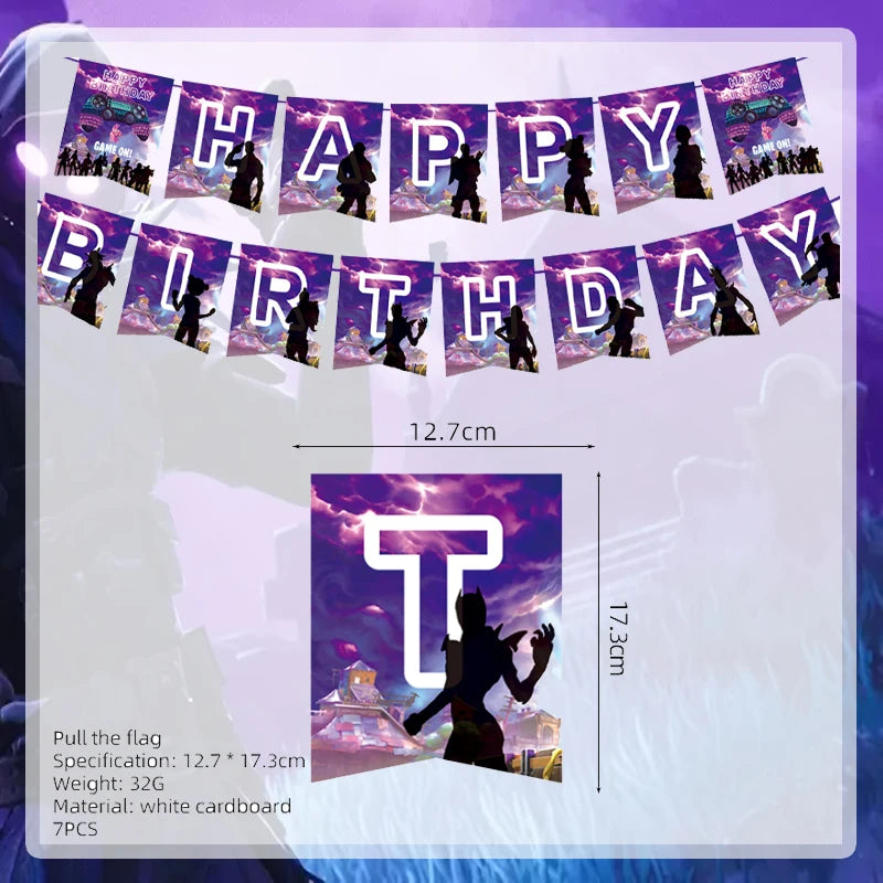 Video Game Fortnitions Birthday Party Decoration Cartoon Alpaca Llama Plate Tablecloth Baby Shower Kids Favors Party Supplies