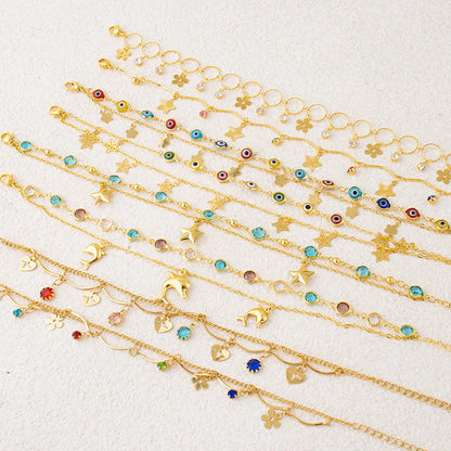 Female Heart Anklets Bracelet Sandals Foot Jewelry Leg New Anklets on Foot Bracelets for Women Leg Chain Jewelry Accessories