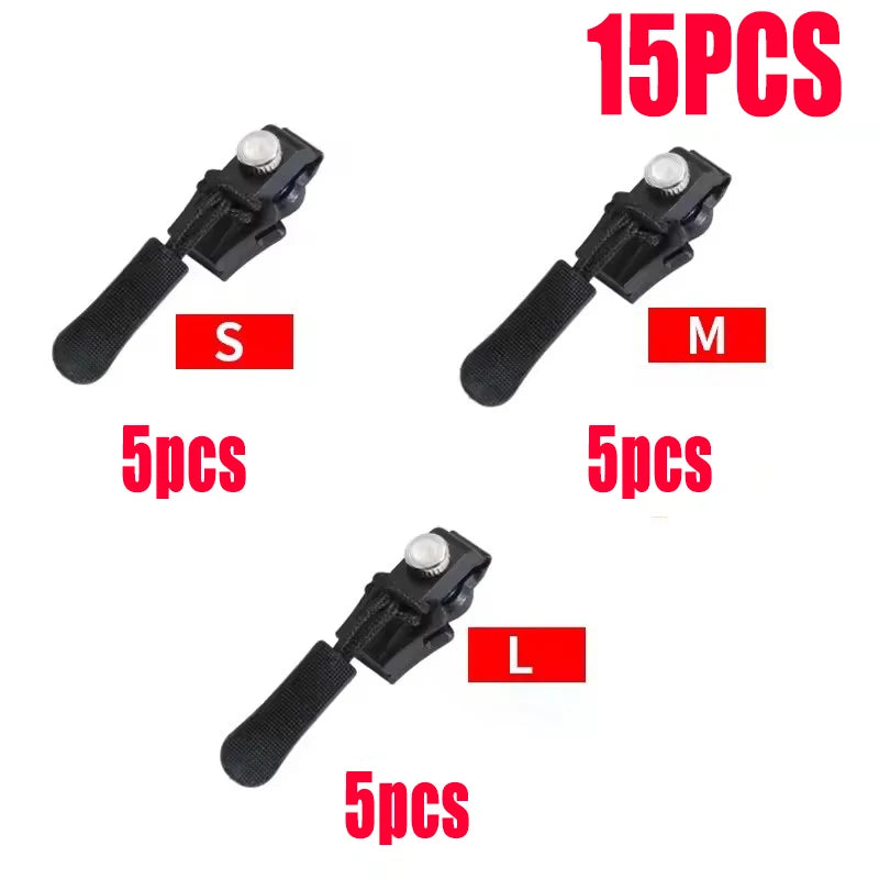 3-60Pcs Universal Zipper Repair Kit Quick Instant Detachable Zipper Head Replacement Zipper Slider Pull for 3 Different Size 