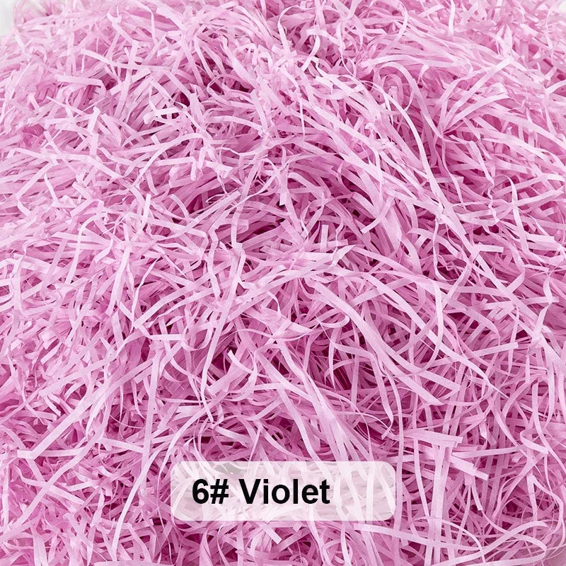 100-20g Multicolored Raffia Paper Shreds & Strands Shredded Crinkle Confetti For DIY Gift Box Wrapping & Basket Filling - Vio