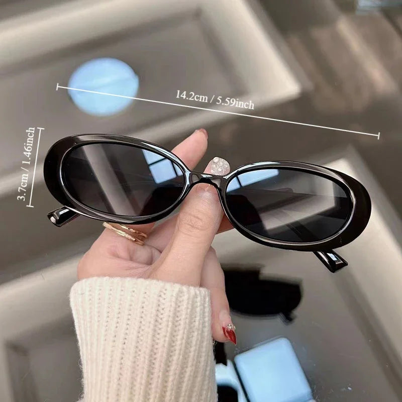 New Oval Vintage Sunglasses Women Designer Fashion Sun Glasses Female Leopard Frame Retro Mirror Oculos De Sol